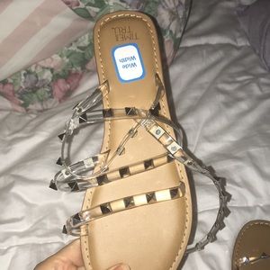 Studded clear sandals
